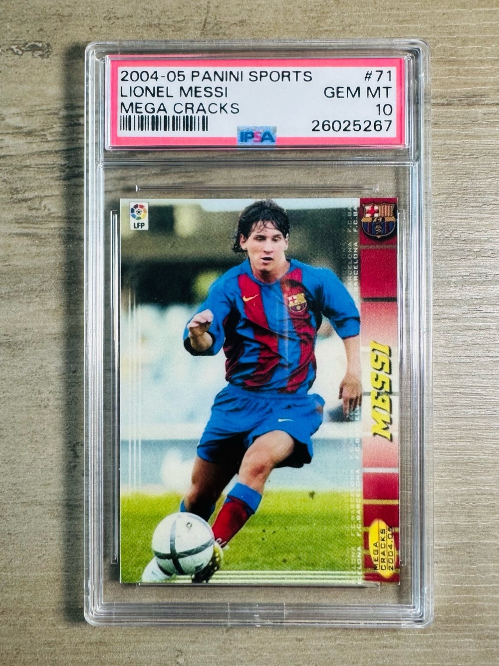 Lionel Messi Rookie Gem Mint 10 2004/05 Panini #71 BIS Novelty Card